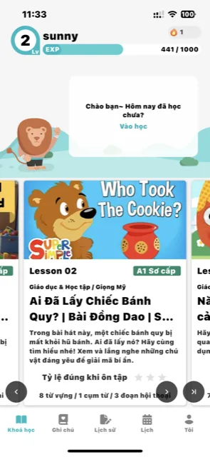 Giao diện ứng dụng Hero